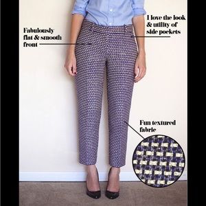 JCREW care capri crop pants tweed white purple